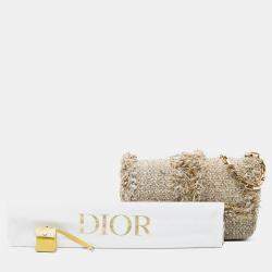 Pre Owned Dior Beige New Rock Tweed and Rhinestones Chain Shoulder Bag