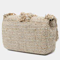 Pre Owned Dior Beige New Rock Tweed and Rhinestones Chain Shoulder Bag