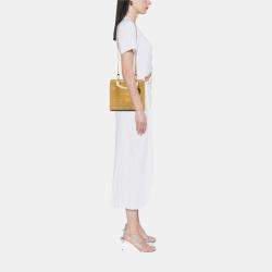 Pre Owned Dior Yellow Medium Patent Cannage Lady Dior