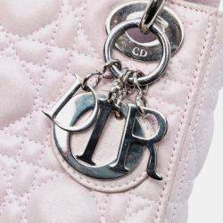 Pre Owned Dior Pink Mini Metallic Lambskin Cannage Lady Dior
