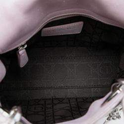 Pre Owned Dior Pink Mini Metallic Lambskin Cannage Lady Dior