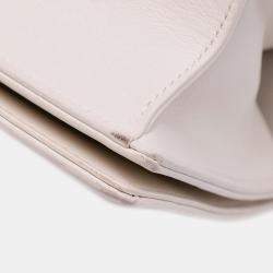 Pre Owned Dior White Small Lambskin Studded Diorama Flap