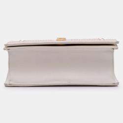 Pre Owned Dior White Small Lambskin Studded Diorama Flap