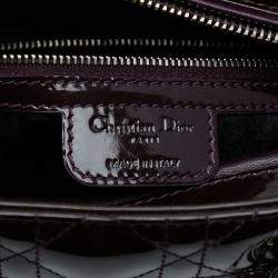 Pre Owned Dior Purple Large Patent Cannage Lady Dior
