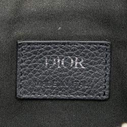 Pre Owned Dior Navy Blue Grained Calfskin Saddle Bag