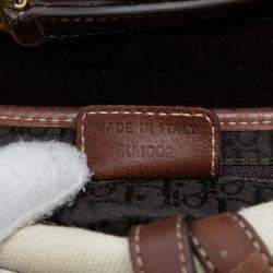 Pre Owned Dior Beige Brown Canvas Saddle Bag