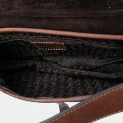 Pre Owned Dior Beige Brown Canvas Saddle Bag
