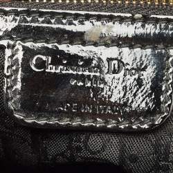 Pre Owned Dior Black Cannage Patent Leather Large Lady Dior Tote