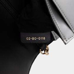 Pre Owned Dior Silver Metallic Patent Microcannage Diorama Wallet on Chain