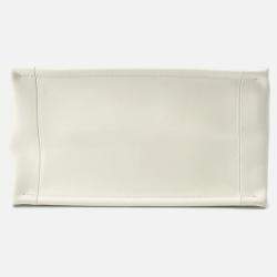 Pre Owned Dior Macrocannage Book Tote Latte White Calf Leather Size Small