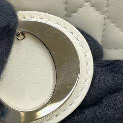 Pre Owned Dior Macrocannage Book Tote Latte White Calf Leather Size Small