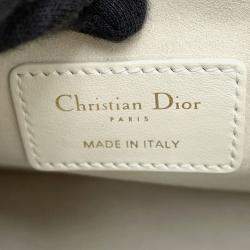 Pre Owned Dior Macrocannage Book Tote Latte White Calf Leather Size Small