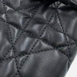 Pre Owned Dior Macrocannage Caro Backpack Black Lambskin Size Small