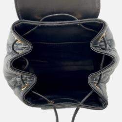 Pre Owned Dior Macrocannage Caro Backpack Black Lambskin Size Small