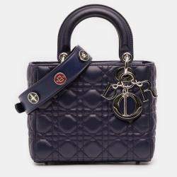 Pre Owned Dior Purple Small Lambskin Cannage My ABCDior Lady Dior