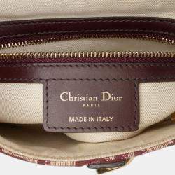 Pre Owned Dior Red Oblique Canvas Saddle Bag