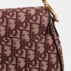Pre Owned Dior Red Oblique Canvas Saddle Bag