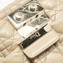 Pre Owned Dior Beige Cannage Leather Miss Dior Shoulder Bag