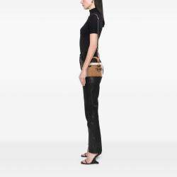 Pre Owned Dior Brown/White Mini Suede Shearling Cannage Lady Dior