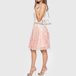 Pre Owned Dior Pink/White Cherry Blossom Print Fabric Shoulder Bag