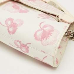 Pre Owned Dior Pink/White Cherry Blossom Print Fabric Shoulder Bag