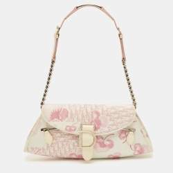 Pre Owned Dior Pink/White Cherry Blossom Print Fabric Shoulder Bag