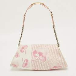 Pre Owned Dior Pink/White Cherry Blossom Print Fabric Shoulder Bag