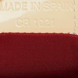 Pre Owned Dior Red/White Oblique Coated Canvas and Patent Leather Vintage Saddle Pochette