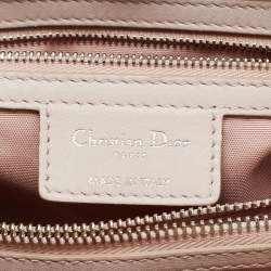 Pre Owned Dior Light Pink Cannage Leather Small Soft Lady Dior Tote