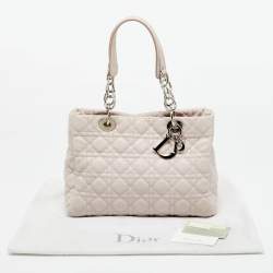 Pre Owned Dior Light Pink Cannage Leather Small Soft Lady Dior Tote