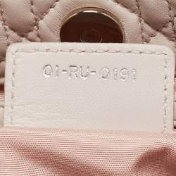 Pre Owned Dior Light Pink Cannage Leather Small Soft Lady Dior Tote