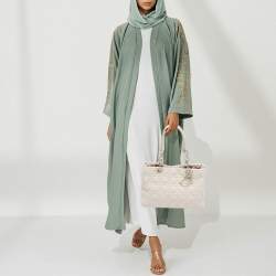 Pre Owned Dior Light Pink Cannage Leather Small Soft Lady Dior Tote