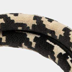 Pre Owned Dior Black White Medium Canvas Houndstooth Embroidered Book Tote