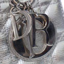 Pre Owned Dior Silver Small Metallic Grained Calfskin Cannage My ABCDior Lady Dior