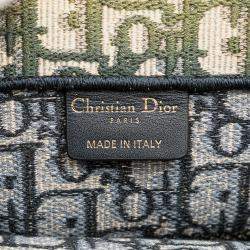 Pre Owned Dior Navy Blue Medium Oblique Canvas Book Tote