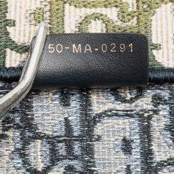 Pre Owned Dior Navy Blue Medium Oblique Canvas Book Tote