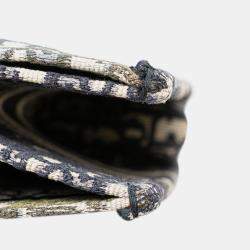 Pre Owned Dior Navy Blue Medium Oblique Canvas Book Tote