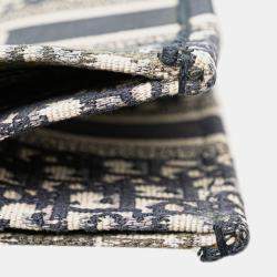 Pre Owned Dior Navy Blue Medium Oblique Canvas Book Tote