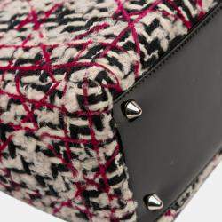 Pre Owned Dior Black Multicolor Medium Tweed Cannage Fringe Lady Dior