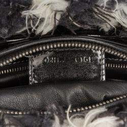 Pre Owned Dior Black Multicolor Medium Tweed Cannage Fringe Lady Dior