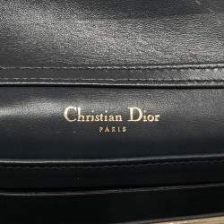 Pre Owned Dior Gold Microcannage Patent Leather Baby Diorama Shoulder Bag