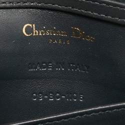 Pre Owned Dior Gold Microcannage Patent Leather Baby Diorama Shoulder Bag