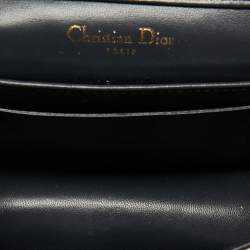 Pre Owned Dior Gold Microcannage Patent Leather Baby Diorama Shoulder Bag