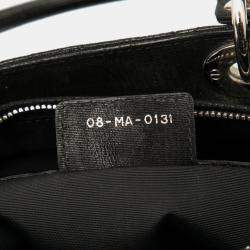 Pre Owned Dior Black Large Iridescent Fabric Cannage Lady Dior