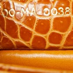 Pre Owned Dior Brown Crocodile Medium Limited Edition 032 Lady Dior Tote