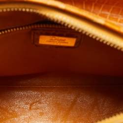 Pre Owned Dior Brown Crocodile Medium Limited Edition 032 Lady Dior Tote