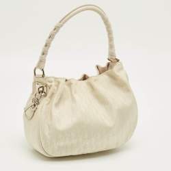 Pre Owned Dior Off White Diorissimo Nylon Lovely Hobo