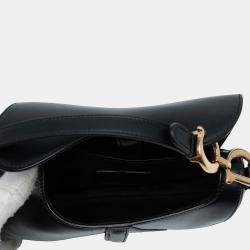 Pre Owned Dior Black Mini Smooth Calfskin Saddle Bag