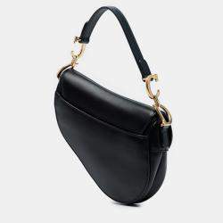 Pre Owned Dior Black Mini Smooth Calfskin Saddle Bag