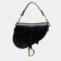 Pre Owned Dior Black Mini Smooth Calfskin Saddle Bag